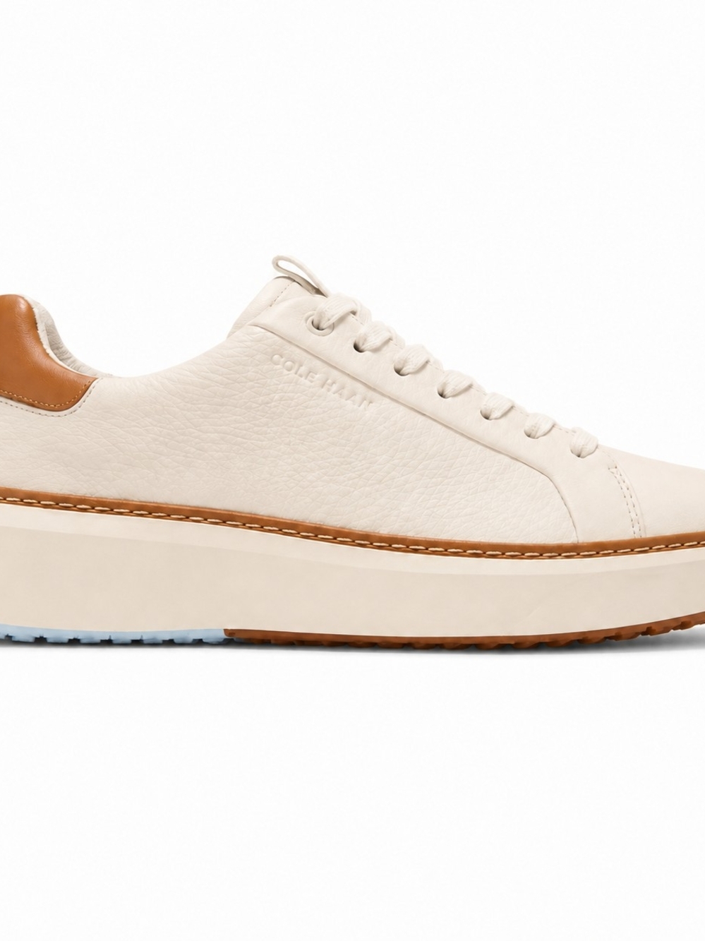 NWT Cole Haan GrandPrø Topspin Sneakers Ivory Caramel Leather Men’s 9